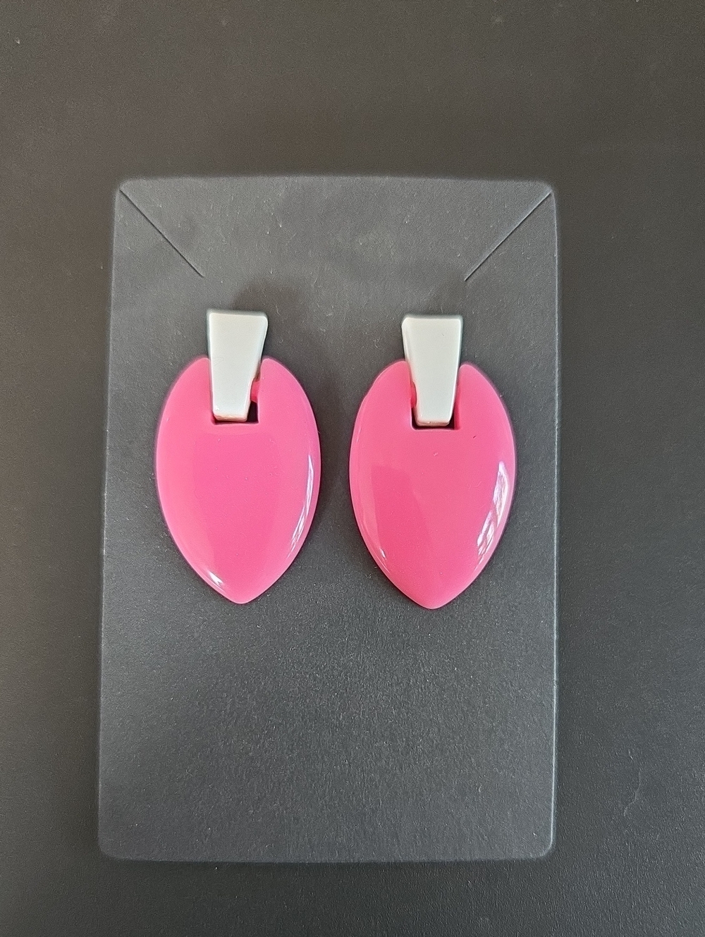 Pink and White Dangle Earrings